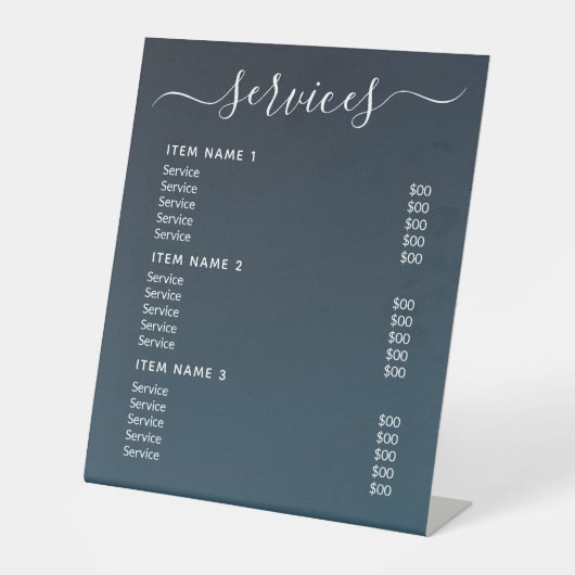 Moderne professionele zakelijke prijslijst reclamebord met voetstuk (Voorkant)