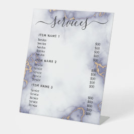 Moderne professionele zakelijke prijslijst reclamebord met voetstuk