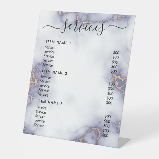 Moderne professionele zakelijke prijslijst reclamebord met voetstuk (Voorkant)