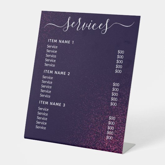Moderne professionele zakelijke prijslijst reclamebord met voetstuk (Voorkant)