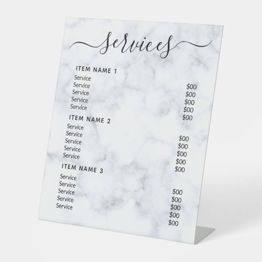 Moderne professionele zakelijke prijslijst reclamebord met voetstuk (Voorkant)
