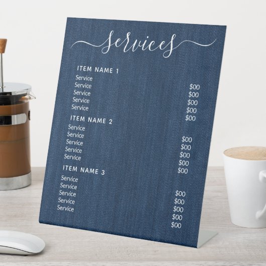 Moderne professionele zakelijke prijslijst reclamebord met voetstuk (Insitu)