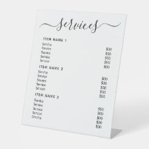 Moderne professionele zakelijke prijslijst