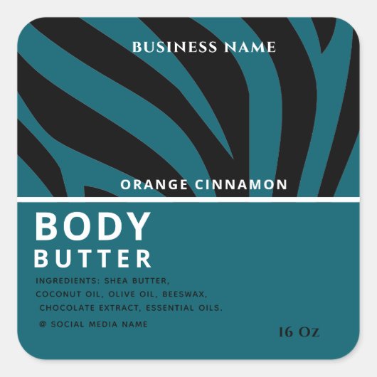 Moderne professionele zebra print body boter label (Voorkant)