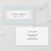 Moderne professionele zilver lichtblauw visitekaartje (Voorkant / Achterkant)