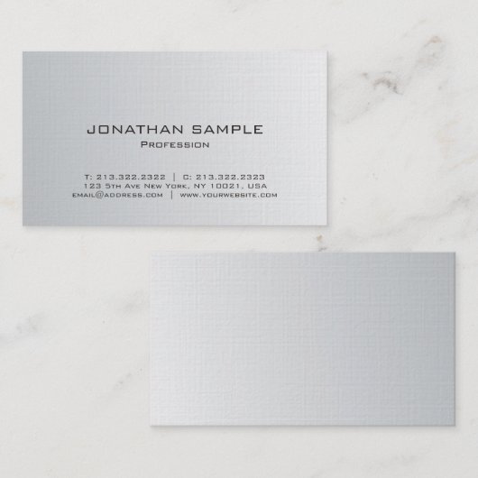 Moderne, professionele zilver stijlvolle design lu visitekaartje (Voorkant / Achterkant)