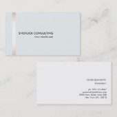 Moderne professionele zilver Stripe Light Grey Visitekaartje (Voorkant / Achterkant)