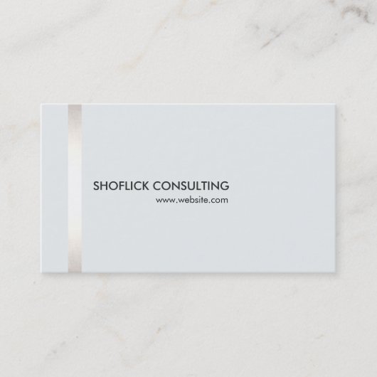 Moderne professionele zilver Stripe Light Grey Visitekaartje (Voorkant)