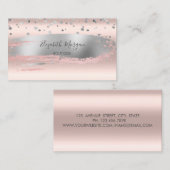 Moderne, professionele zilverConfetti, penseelstre Visitekaartje (Voorkant / Achterkant)