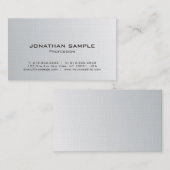 Moderne professionele zilveren look minimalistisch visitekaartje (Voorkant / Achterkant)