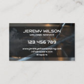 Moderne professionele zilveren metalen lasser visitekaartje (Achterkant)