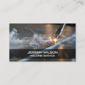 Moderne professionele zilveren metalen lasser visitekaartje (Voorkant)