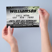 Moderne professionele zilvertoonauto flyer (Hand)