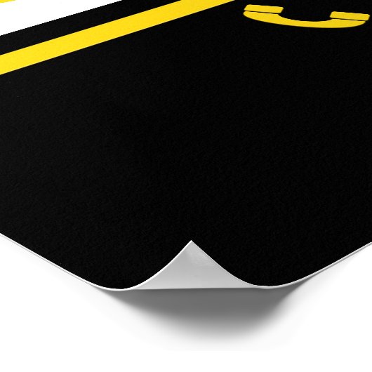 Moderne Professionele Zwart Gele Echte Staat Douan Poster (Hoek)