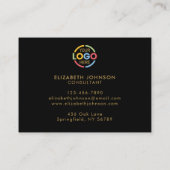 Moderne Professionele Zwart & Goud Eenvoudige Heri Afsprakenkaartje (Achterkant)