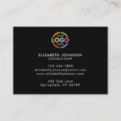 Moderne professionele zwart-wit eenvoudige herinne afsprakenkaartje (Achterkant)