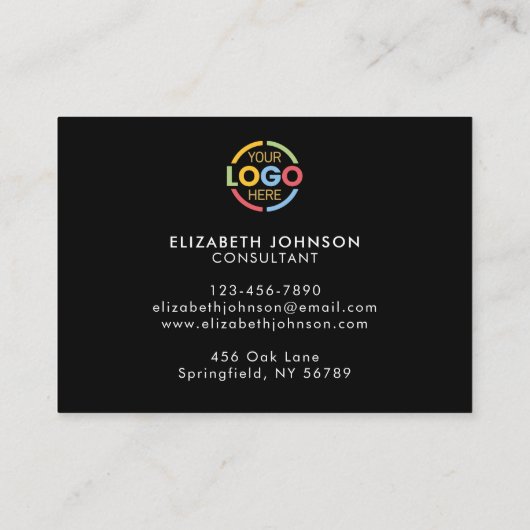 Moderne professionele zwart-wit eenvoudige herinne afsprakenkaartje (Achterkant)