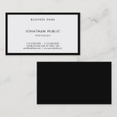 Moderne Professionele zwarte Chic White — legant P Visitekaartje (Voorkant / Achterkant)