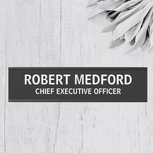 Moderne Professionele Zwarte Deur Teken Naam Bord Deurbordje