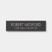Moderne Professionele Zwarte Deur Teken Naam Bord Deurbordje (Voorkant)