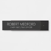Moderne Professionele Zwarte Deur Teken Naam Bord Deurbordje (Voorkant)