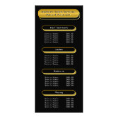 Moderne professionele zwarte en gouden salonsdiens reclamekaart (Voorkant)