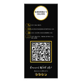 Moderne professionele zwarte en gouden salonsdiens reclamekaart (Achterkant)