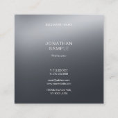 Moderne, professionele zwarte en witte legante vle vierkante visitekaartje (Achterkant)