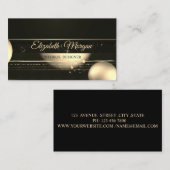 Moderne professionele, zwarte, gouden strepen Stip Visitekaartje (Voorkant / Achterkant)