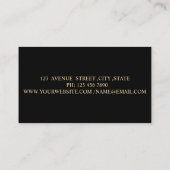 Moderne professionele, zwarte, gouden strepen Stip Visitekaartje (Achterkant)