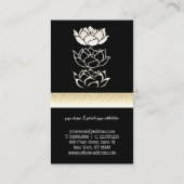 Moderne professionele zwarte goudlotus visitekaartje (Achterkant)