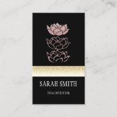Moderne professionele zwarte goudlotus visitekaartje (Voorkant)