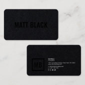 Moderne professionele zwarte kraft eenvoudig elega visitekaartje (Voorkant / Achterkant)