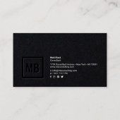 Moderne professionele zwarte kraft eenvoudig elega visitekaartje (Achterkant)