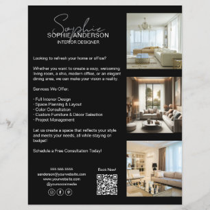 Moderne professionele zwarte onderneming flyer