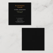Moderne professionele zwarte plaat vierkante visitekaartje (Voorkant / Achterkant)