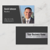 Moderne professionele zwarte Realtor-foto Visitekaartje (Voorkant / Achterkant)