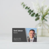 Moderne professionele zwarte Realtor-foto Visitekaartje (Staand voorkant)
