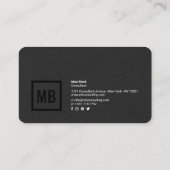 Moderne professionele zwarte textuur eenvoudige el visitekaartje (Achterkant)