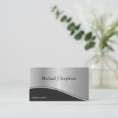 Moderne professionele zwarte textuur platina visitekaartje (Staand voorkant)