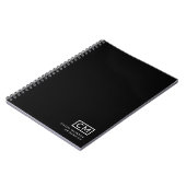 Moderne Professionele Zwarte Witte Monogram Initia Notitieboek (Linkerzijde)