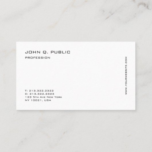 Moderne professionele zwarte witte Sjabloon Visitekaartje (Achterkant)