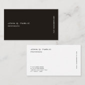 Moderne professionele zwarte witte Sjabloon Visitekaartje (Voorkant / Achterkant)