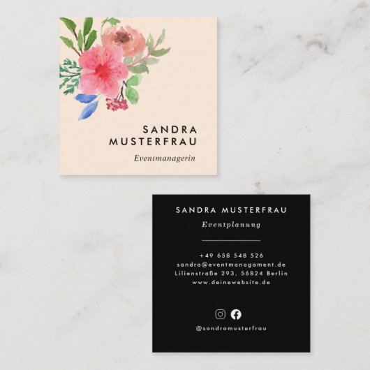 Moderne Professionelle Quadratische Visitenkarte Vierkante Visitekaartje (Voorkant / Achterkant)