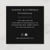 Moderne Professionelle Quadratische Visitenkarte Vierkante Visitekaartje (Achterkant)