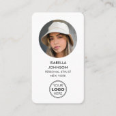 Moderne profielfoto Logo QR Code Wit Visitekaartje (Voorkant)