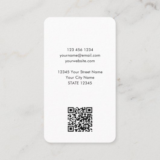 Moderne profielfoto Logo QR Code Wit Visitekaartje (Achterkant)