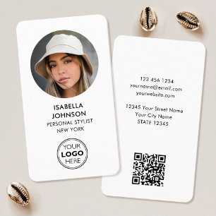 Moderne profielfoto Logo QR Code Wit Visitekaartje