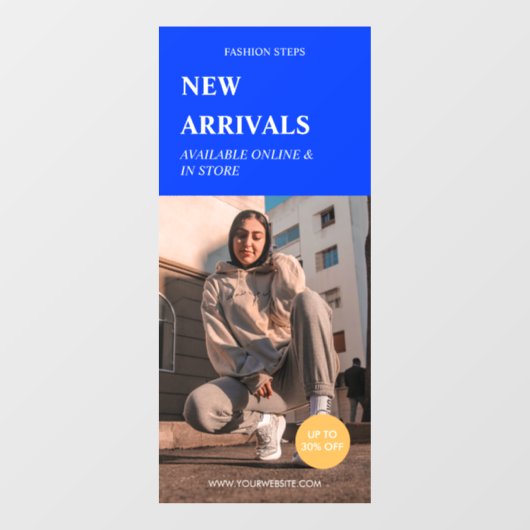 Moderne promotie Foto Blue Business Ads Raamsticker (Vel)