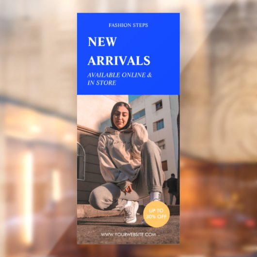 Moderne promotie Foto Blue Business Ads Raamsticker (Vel 2)